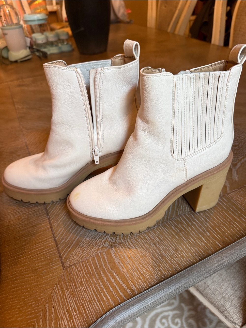 Women’s White Platform Ankle Boots